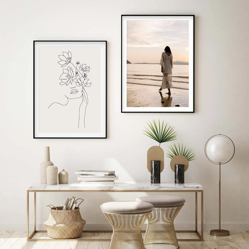 Beige Flying In The Wind Canvas Art Print