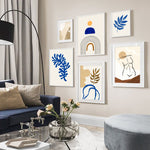 Abstract Beige Blue Ava Canvas Prints-Heart N' Soul Home