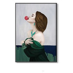 Bubble Chewing Gum Girl Series 2 Portrait Canvas Art Prints