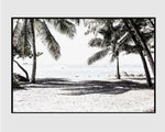 White Beach And Palm Trees Art Print-Heart N' Soul Home