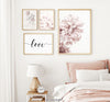 Elegant Pink Flowers And Love Canvas Art Prints