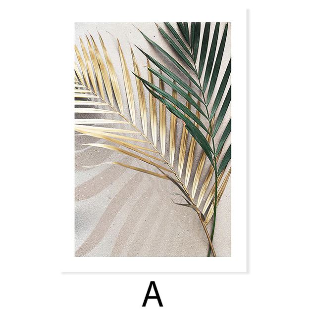 Desert and Palm Tree Leaves Canvas Art Prints