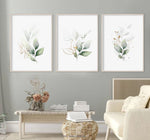 Elegant Watercolor Flower Trio Canvas Art Prints