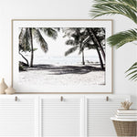 White Beach And Palm Trees Art Print-Heart N' Soul Home