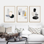 Abstract Art Grey Scale and Colorful Canvas Painting Prints-Heart N' Soul Home-Heart N' Soul Home