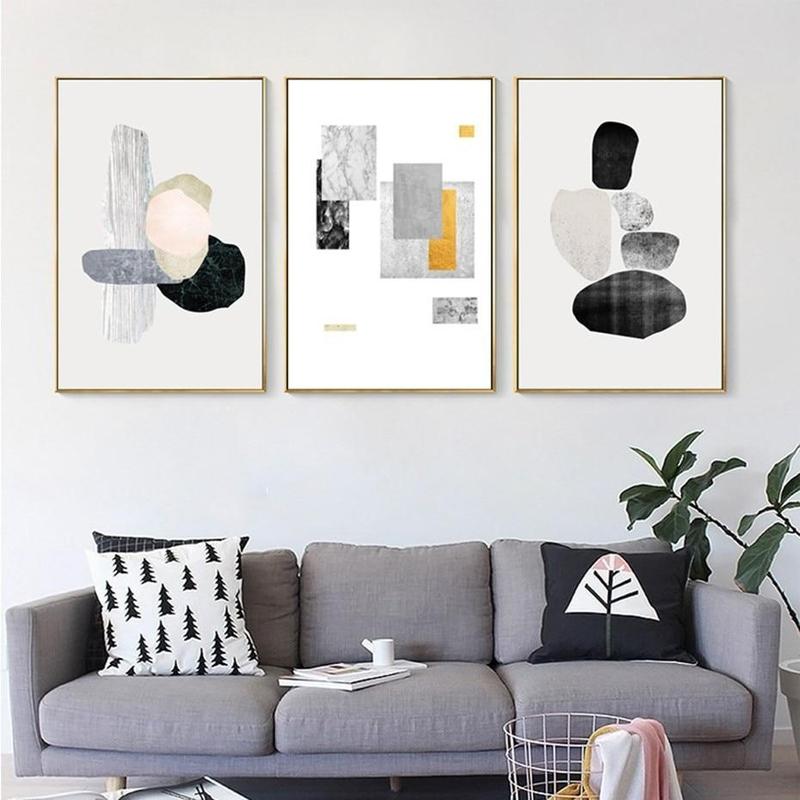 Abstract Art Grey Scale and Colorful Canvas Painting Prints-Heart N' Soul Home-Heart N' Soul Home