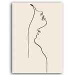 Abstract Art Woman Outline Geometric Pattern Canvas Painting Prints-Heart N' Soul Home-10x15 cm no frame-You And Me-Heart N' Soul Home