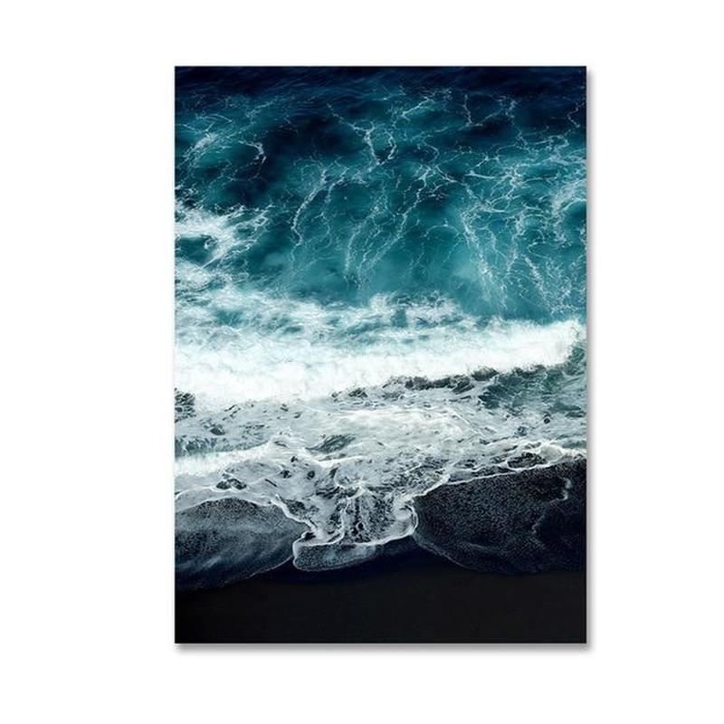 Abstract Blue Ice Capped Mountain and Ocean Canvas Prints-Heart N' Soul Home-10x15cm no frame-Ocean-Heart N' Soul Home