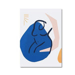 Abstract Figure Outline Canvas Painting Prints-Heart N' Soul Home-10x15 cm no frame-Blue Body-Heart N' Soul Home