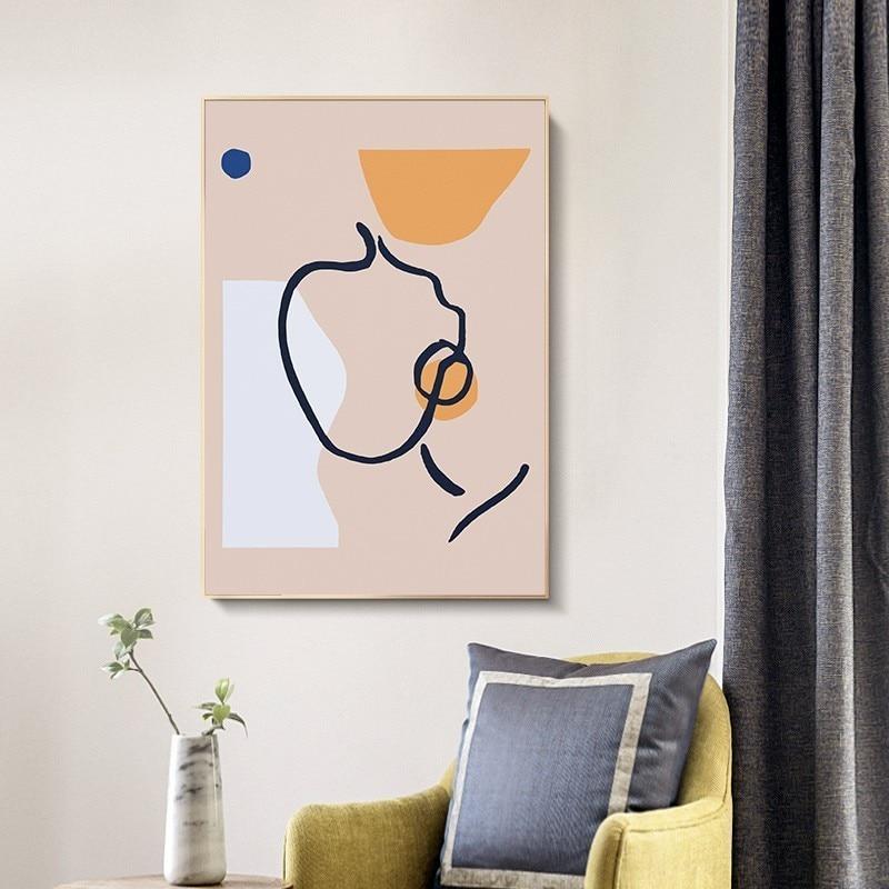 Abstract Figure Outline Canvas Painting Prints-Heart N' Soul Home-Heart N' Soul Home