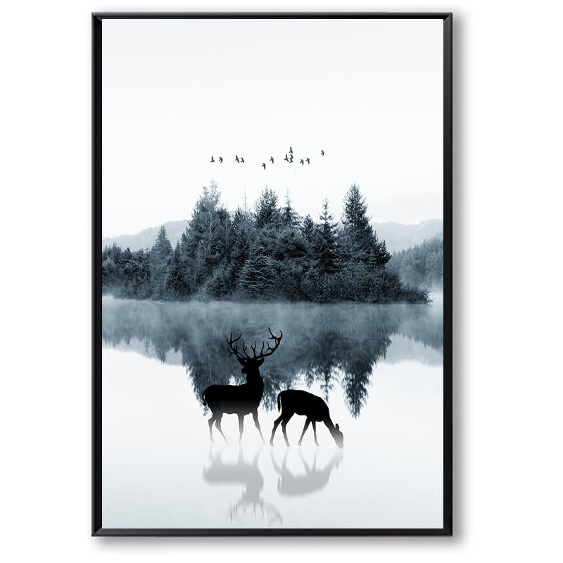Deer In The Forest Canvas Art Prints