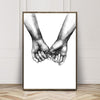 Black And White Holding Hands Canvas Prints-Heart N' Soul Home-21x30cm No frame-A-Heart N' Soul Home