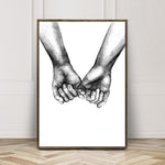 Black And White Holding Hands Canvas Prints-Heart N' Soul Home-21x30cm No frame-A-Heart N' Soul Home