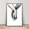 Black And White Holding Hands Canvas Prints-Heart N' Soul Home-50x70cm No frame-C-Heart N' Soul Home
