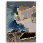 Blue Gold Abstract Art Canvas Painting Prints-Heart N' Soul Home-15x20 cm no frame-B-Heart N' Soul Home