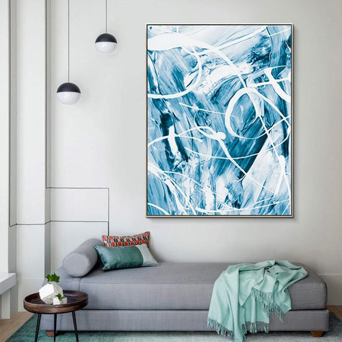 Blue Wave Abstract Canvas Print-Heart N' Soul Home-Heart N' Soul Home