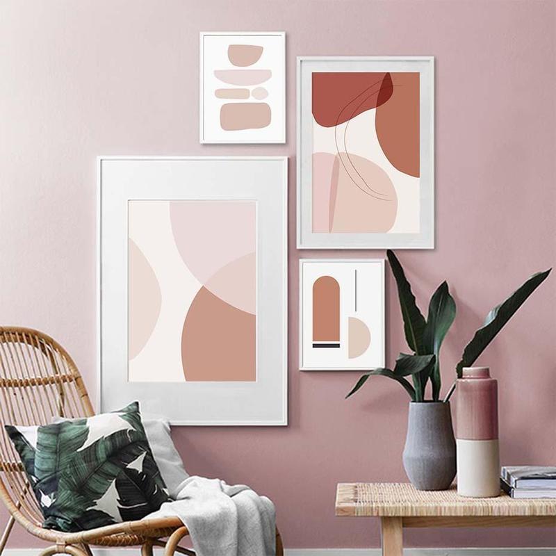Blush Pink Geometric Abstract Canvas Prints-Heart N' Soul Home-Heart N' Soul Home