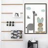 Cartoon Giraffe Rabbit Elephant Animal Kids Wall Art Canvas Painting Prints-HeartnSoulHome-Heart N' Soul Home