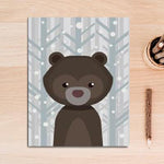 Cute Cartoon Fox Bear Deer Kids Wall Art Canvas Painting Prints-HeartnSoulHome-10x15 cm no frame-bear-Heart N' Soul Home