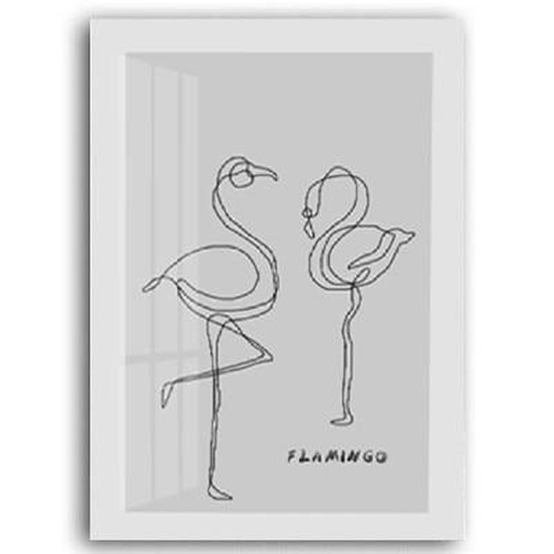 Deer, Green Leaves, Love, Flamingo Bird Canvas Painting Prints-Heart N' Soul Home-10x15 cm no frame-E-Heart N' Soul Home