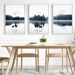 Deer In The Forest Canvas Painting Prints-Heart N' Soul Home-Heart N' Soul Home