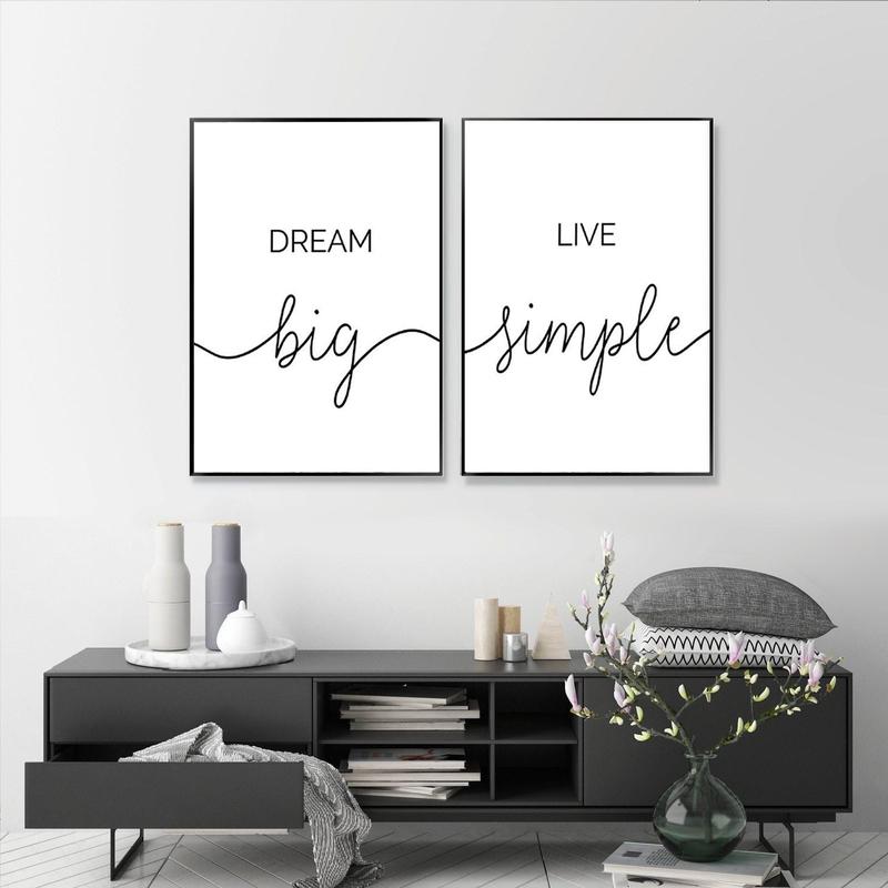 Dream Big Live Simple Life Quote Canvas Painting Prints-Heart N' Soul Home-Heart N' Soul Home