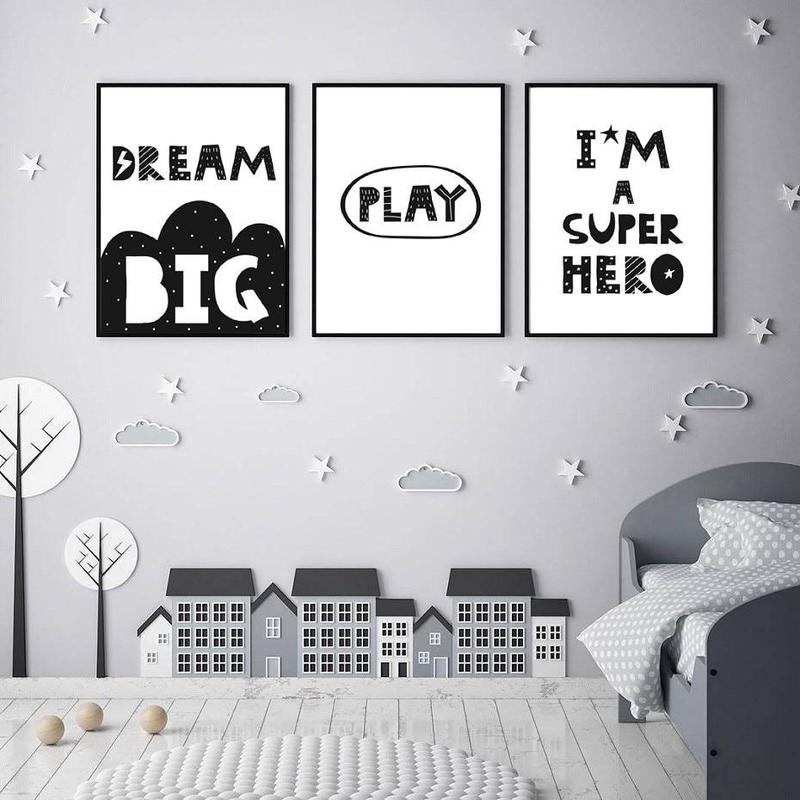 Dream Big, Play, I Am A Super Hero Canvas Painting Prints-Heart N' Soul Home-Heart N' Soul Home