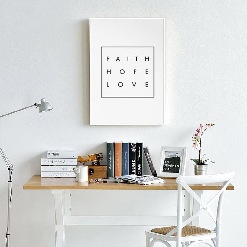 Faith Hope Love Canvas Painting Prints-HeartnSoulHome-10x15 cm no frame-Heart N' Soul Home