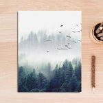 Fog Forest Birds Landscape Canvas Painting Prints-HeartnSoulHome-13x18 cm no frame-B-Heart N' Soul Home