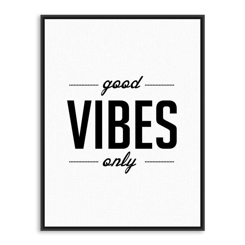Good Vibes Only Canvas Painting Print-Heart N' Soul Home-Heart N' Soul Home