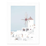Greek Island White Windmill Canvas Print-Heart N' Soul Home-A4 21x30 cm no frame-Picture A-Heart N' Soul Home
