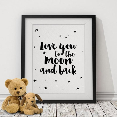 Love You to The Moon and Back Wall Art Canvas Painting Prints-HeartnSoulHome-10x15 cm no frame-Heart N' Soul Home