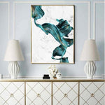 Marble Blue Water Color Canvas Painting Prints-Heart N' Soul Home-Heart N' Soul Home