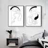 Minimalist Abstract Black White Couple Canvas Prints-Heart N' Soul Home-Heart N' Soul Home