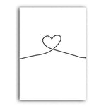 Mr and Mrs With Love Symbol Canvas Print-Heart N' Soul Home-40x60 cm no frame-Heart-Heart N' Soul Home
