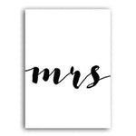Mr and Mrs With Love Symbol Canvas Print-Heart N' Soul Home-40x60 cm no frame-Mrs.-Heart N' Soul Home