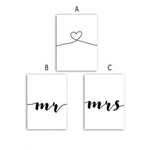 Mr and Mrs With Love Symbol Canvas Print-Heart N' Soul Home-Heart N' Soul Home