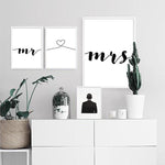 Mr and Mrs With Love Symbol Canvas Print-Heart N' Soul Home-Heart N' Soul Home