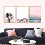 Nordic Pink City Canvas Painting Prints-Heart N' Soul Home-Heart N' Soul Home