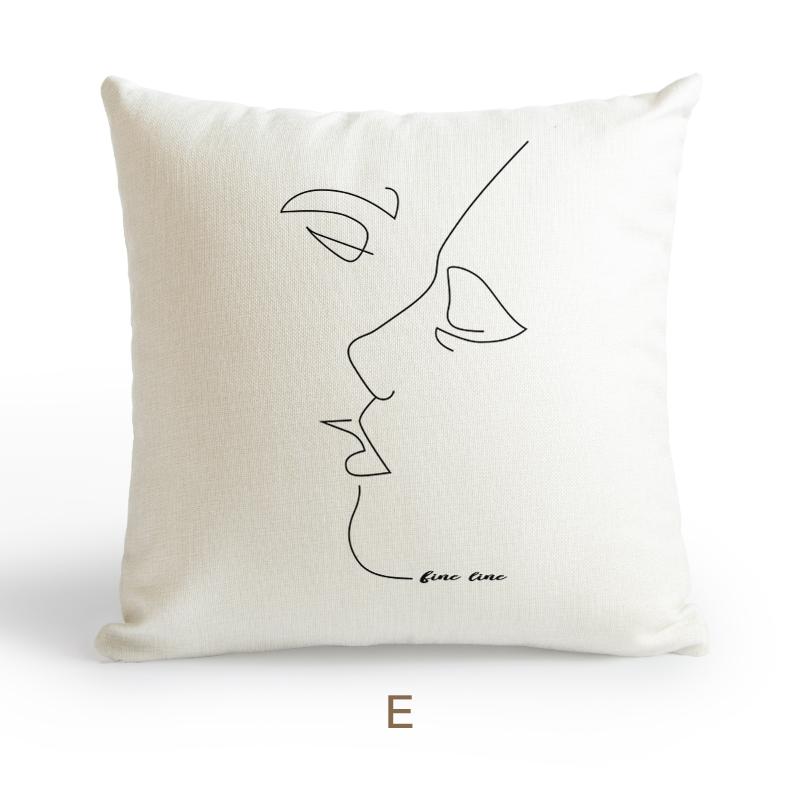 Nordic Vintage Sculpture Abstract Character Cushion-Heart N' Soul Home-Heart N' Soul Home