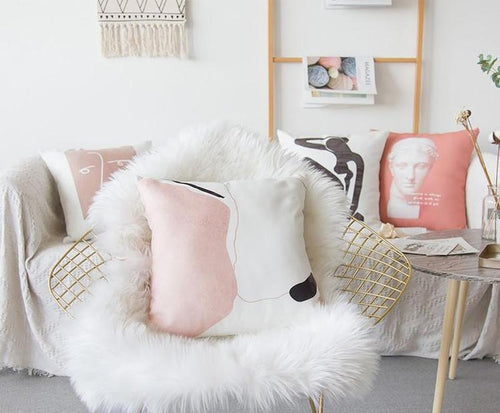 Nordic Vintage Sculpture Abstract Character Cushion-Heart N' Soul Home-Heart N' Soul Home