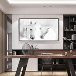 Nordic White Horse Canvas Print-Heart N' Soul Home-Heart N' Soul Home