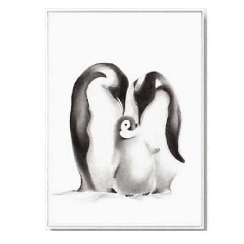 Penguin Family Love Canvas Painting Prints-HeartnSoulHome-10x15cm no frame-Penguin Family 1-Heart N' Soul Home