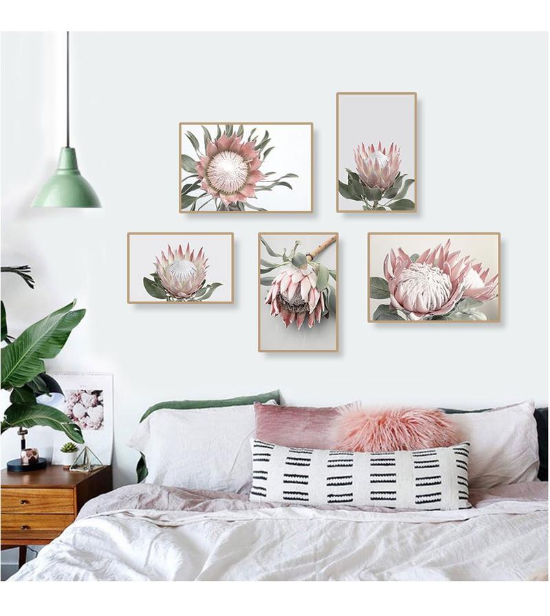 Pink King Protea Series Design D Canvas Prints-Heart N' Soul Home-Heart N' Soul Home