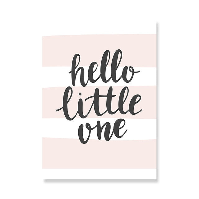 Hello Little One Nursery And Kids Room Canvas Prints-Heart N' Soul Home