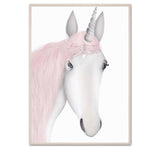 Sweet Pink Unicorn And Girls Canvas Prints-Heart N' Soul Home