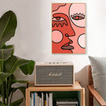 Cubism Face Drawing Canvas Print-Heart N' Soul Home