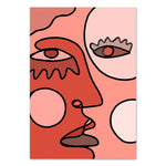Cubism Face Drawing Canvas Print-Heart N' Soul Home