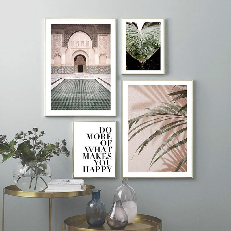 Ancient Building And Tropic Plants Canvas Prints-Heart N' Soul Home