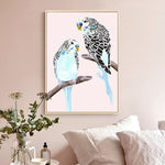 Budgies on The Branches Canvas Prints-Heart N' Soul Home